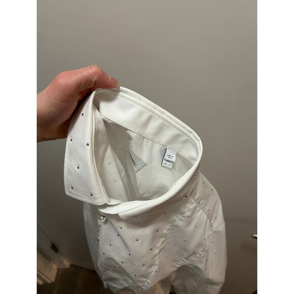 Burberry Crystal Embellished Poplin Dress Shirt Slim Size 15.5 / 39 - Picture 7 of 11